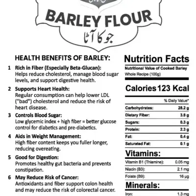 Barley Flour (Jo ka Atta) — Stone-Ground, High Fibre & Beta-Glucan